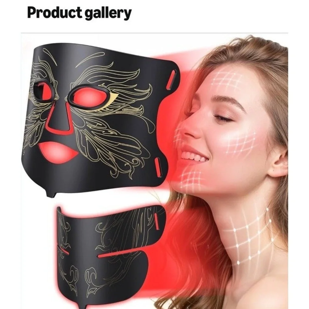 (33Lovsheme LED Face Mask Light Therapy, Enhance Red Light Therapy Mask for Face